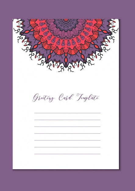 Mandala oriental template card