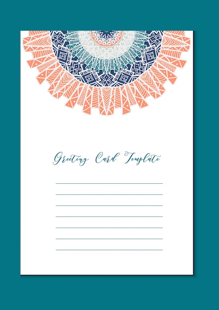 Mandala oriental template card