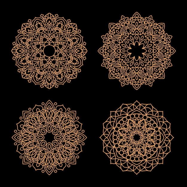 Collezione di ornamenti mandala