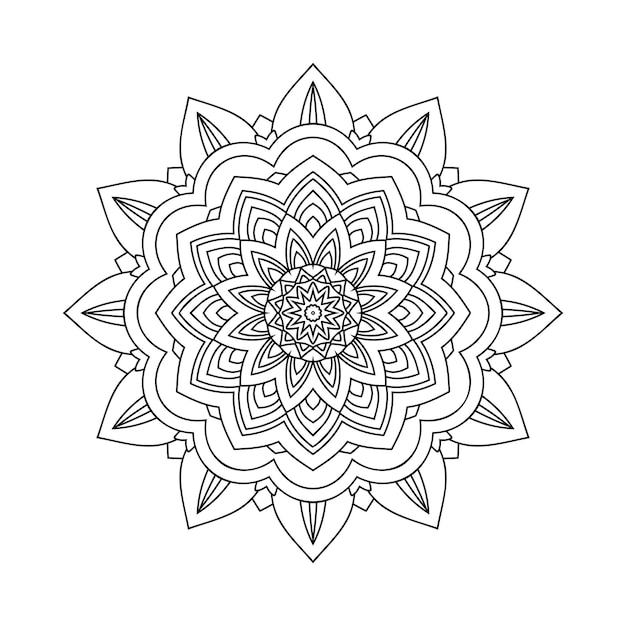 Mandala ornament decoration pattern vector Black and white mandala coloring pages Kids coloring page Circular mandala line art decoration Arabic style mandala pattern vector for coloring pages