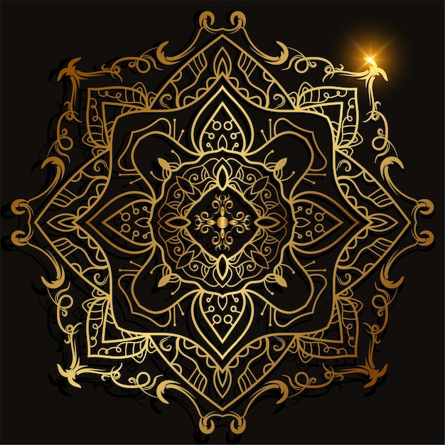 Mandala ornamento o disegno floreale isolato sul nero