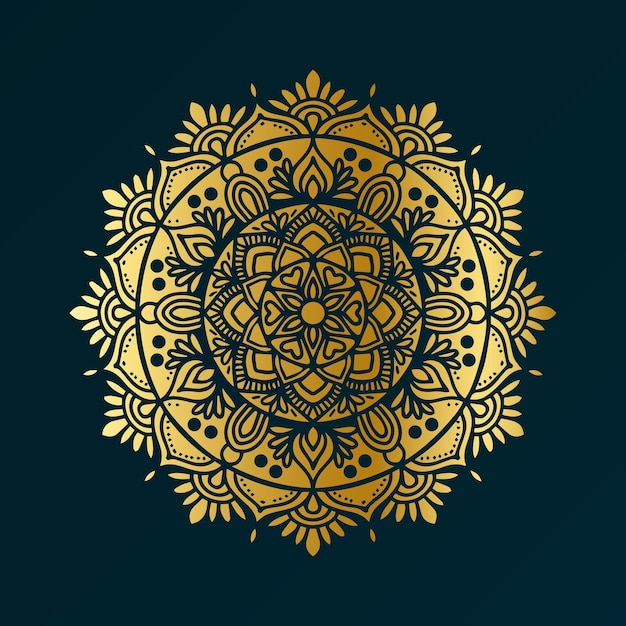 Mandala ornament golden style illustration