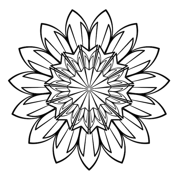 Mandala ornament Kantpatroon in cirkel Doodle illustratie Vector grafisch ontwerpelement