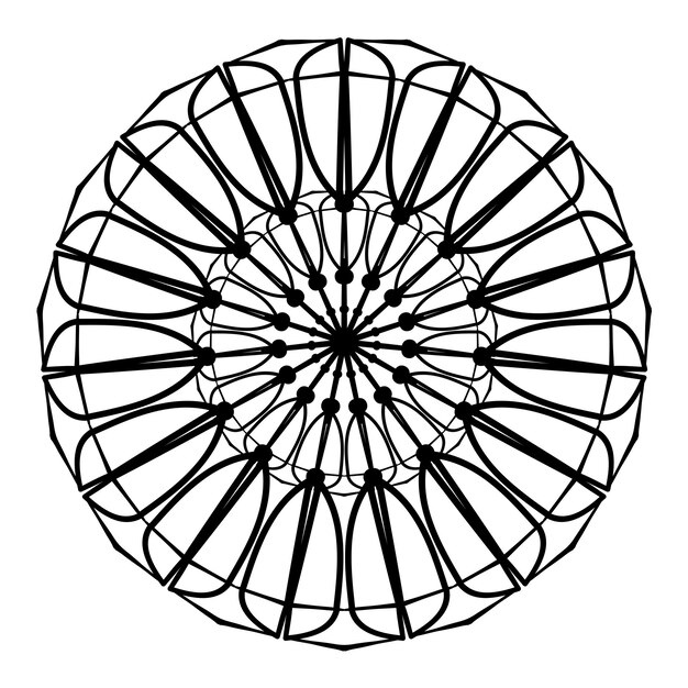 Mandala ornament Kantpatroon in cirkel Doodle illustratie Vector grafisch ontwerpelement