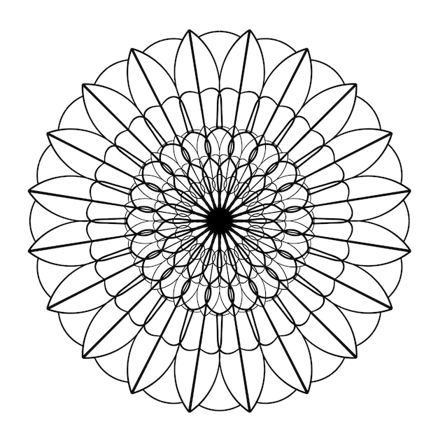 Mandala ornament Kantpatroon in cirkel Doodle illustratie Vector grafisch ontwerpelement