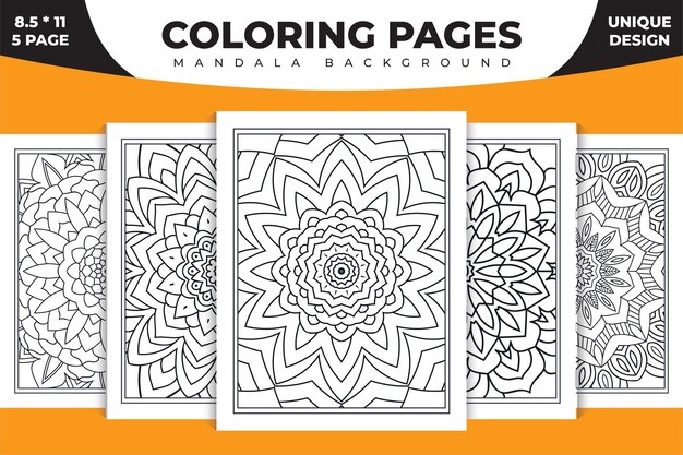 Mandala ornament line art collection kids coloring pages KDP interior Arabic style mandala pattern set design KDP interior coloring page Black and white mandala ornament bundle