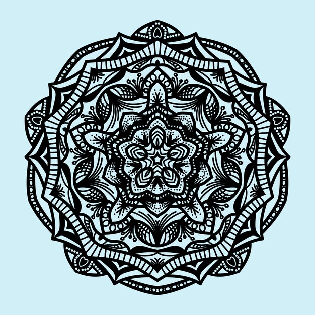 Vector mandala ornament met gravure stijl