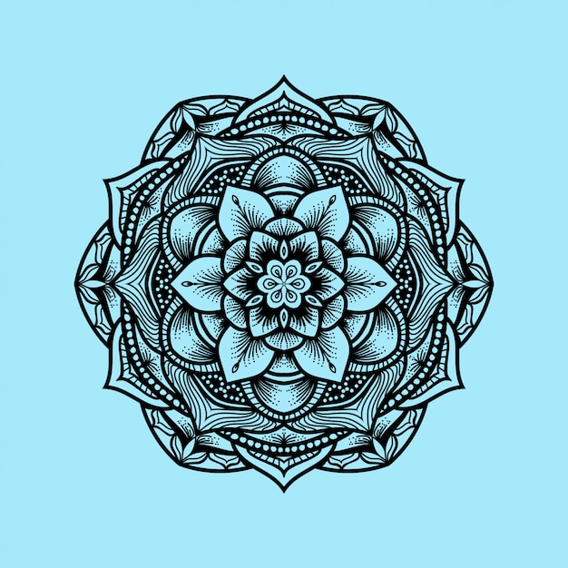 Vector mandala ornament met gravure stijl