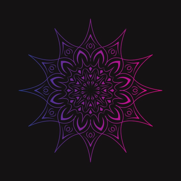 Mandala ornament style decoration element gradient color doodle symmetry object vector