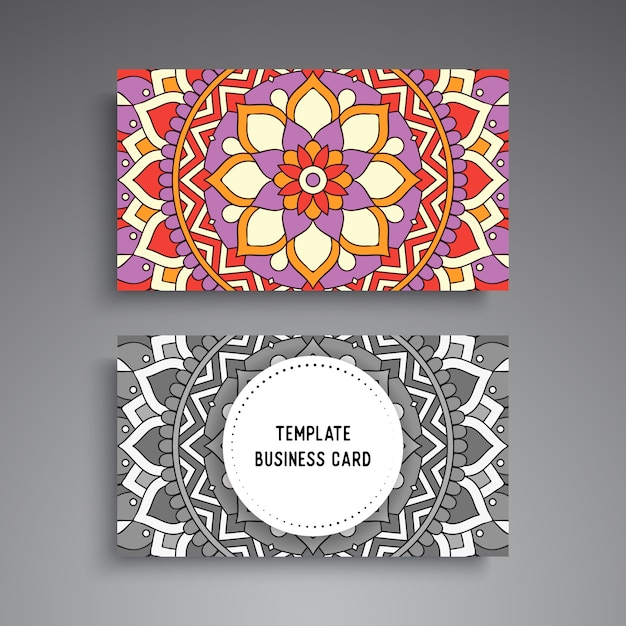 Vector mandala ornamental business card template