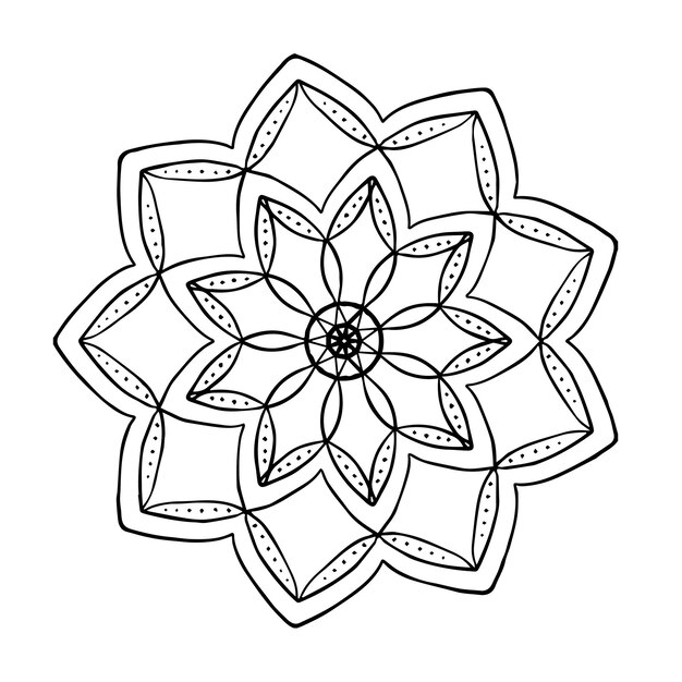 Mandala ornamental floral white flower for tattoo background design