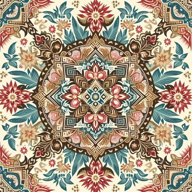 Vector mandala padro floral rabe ilustrao vetorial design ornamento tradio geomtrica islmica