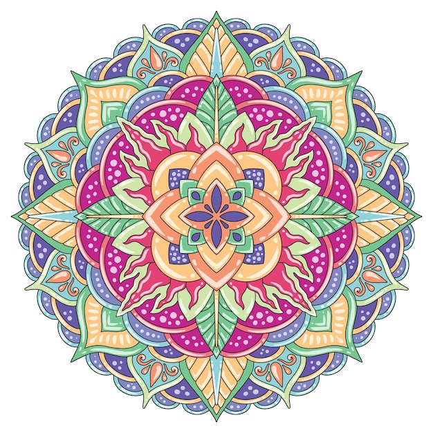 Vector mandala pastel color for print or mural design