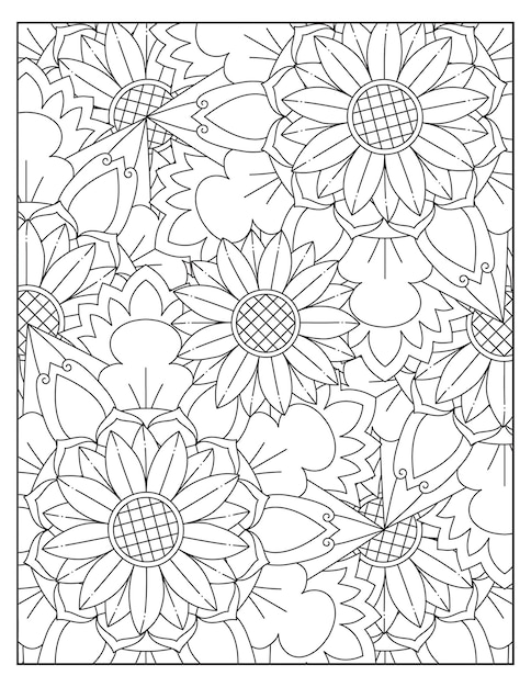 Mandala patroon bloemen kleurplaat