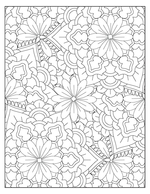 Mandala patroon bloemen kleurplaat