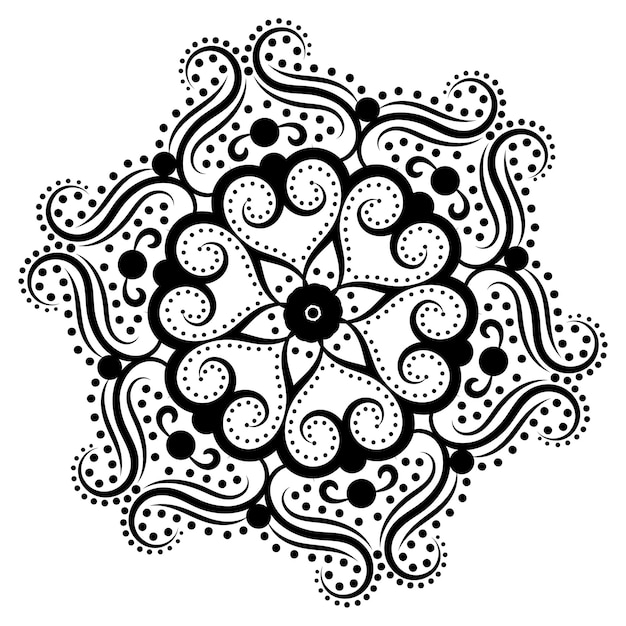 Mandala patroon in zwart voor decoratie. decoratief, ornament, henna, mehndi, tattoo