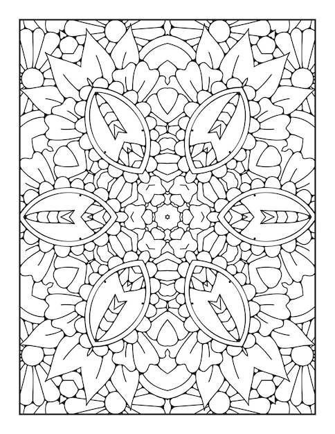 Mandala patroon kleurplaat voor volwassenen en met de hand getekende schets mandala kleurboek voor kinderen