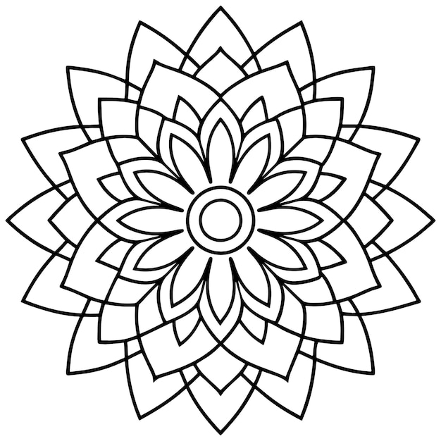 Mandala-patroon of eenvoudige bloemenideeën voor het kleurboek
