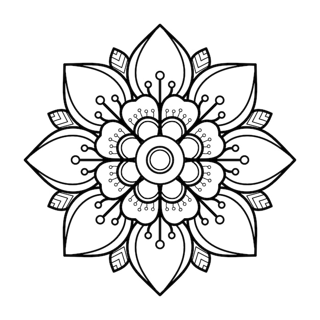 Mandala patroon ontwerp met hand getrokken, Vector mandala Oosterse patroon, uniek ontwerp met bloemblaadje. Concept ontspannen en meditatie gebruiken voor pagina-logoboek