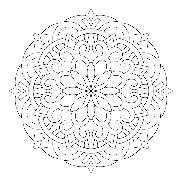 Mandala-patroon Oosters decoratief rond ornament kan worden gebruikt als meditatieachtergrond