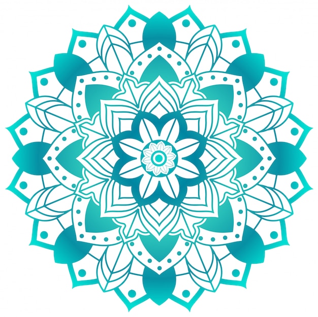 Mandala pattern in aqua green