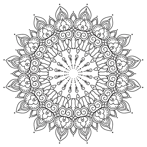 Mandala pattern black and white Coloring book