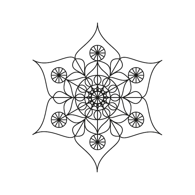 Vector mandala pattern black and white for relaxation and good coloring ornament