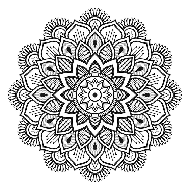 Mandala pattern black and white