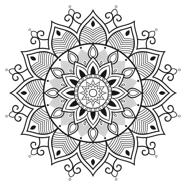 Mandala pattern black and white