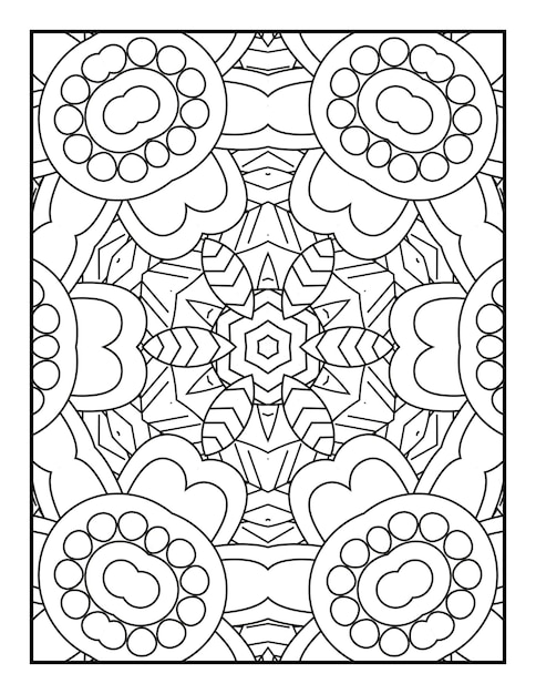 Mandala pattern coloring page for adults Mandala coloring page Floral mandala coloring page