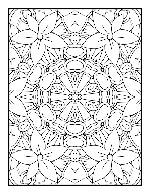 Mandala pattern coloring page for adults Mandala coloring page Floral mandala coloring page