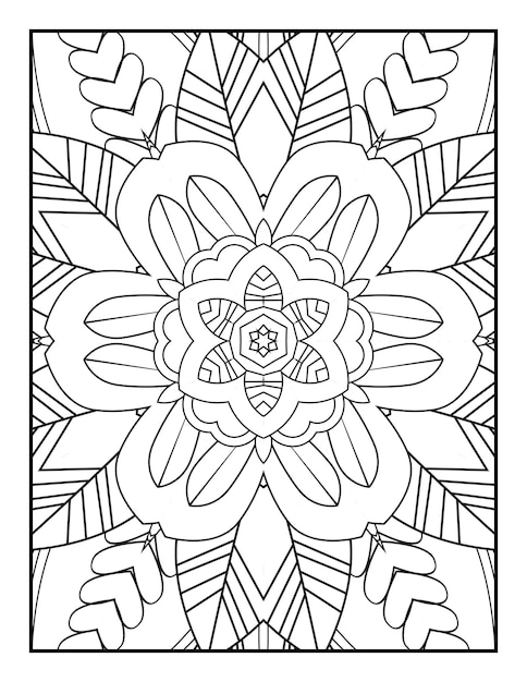 Mandala pattern coloring page for adults Mandala coloring page Floral mandala coloring page