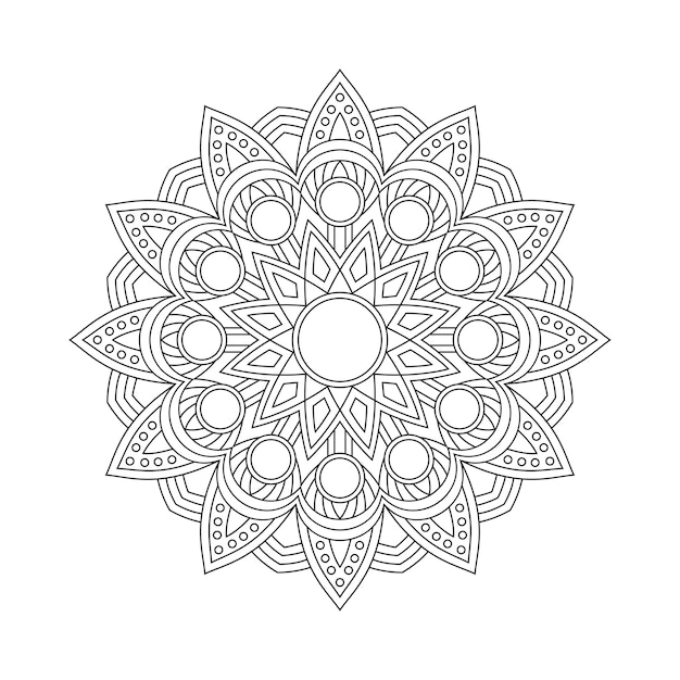 Mandala pattern coloring page book