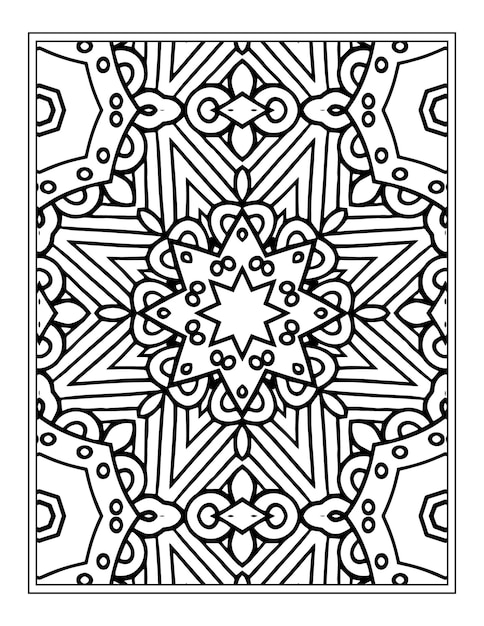 Mandala pattern coloring page Mandala flowers coloring book kdp Interior