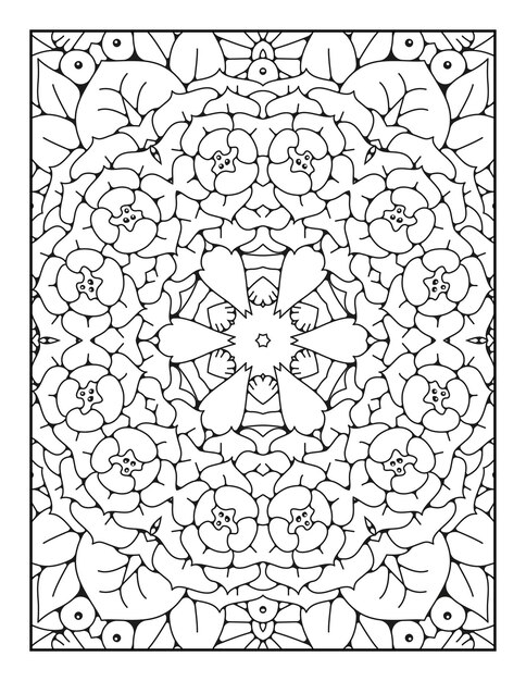 Mandala pattern coloring page Outline mandala coloring page Coloring page for kids and adults