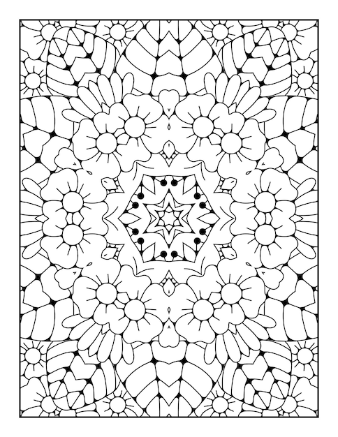 Mandala pattern coloring page Outline mandala coloring page Coloring page for kids and adults