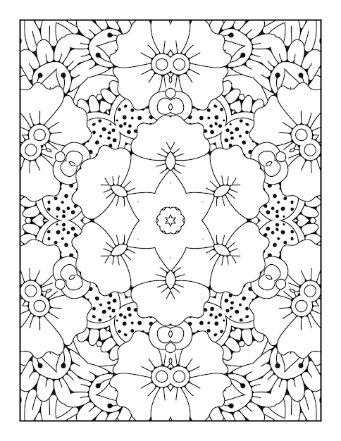 Mandala pattern coloring page Outline mandala coloring page Coloring page for kids and adults