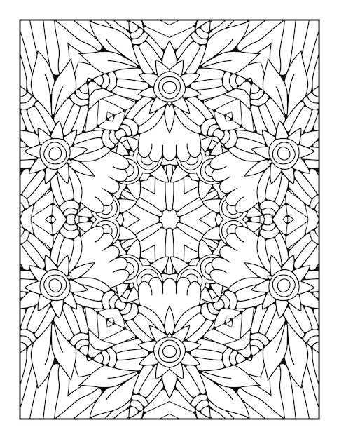 Mandala pattern coloring page Outline mandala coloring page Coloring page for kids and adults