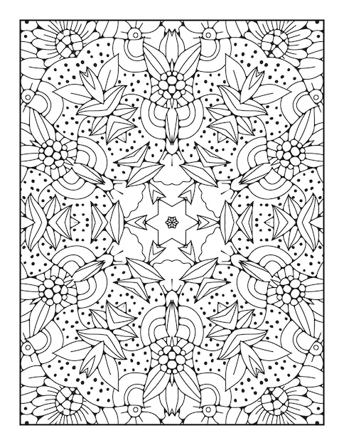 Mandala pattern coloring page Outline mandala coloring page Coloring page for kids and adults