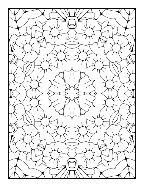 Mandala pattern coloring page Outline mandala coloring page Coloring page for kids and adults