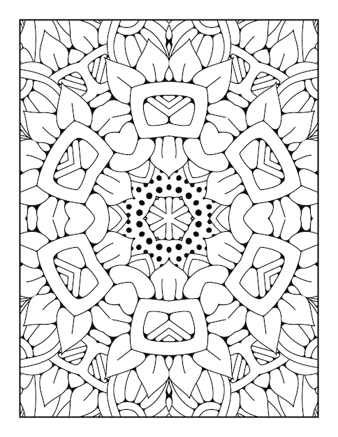 Mandala pattern coloring page Outline mandala coloring page Coloring page for kids and adults