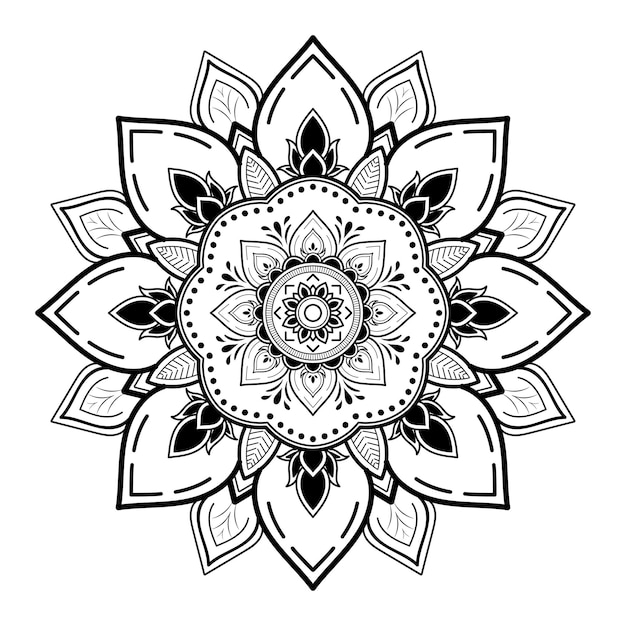 Mandala pattern design with hand drawn, vector mandala oriental pattern, unique design with petal flower. concept relax and meditation use for page logo book