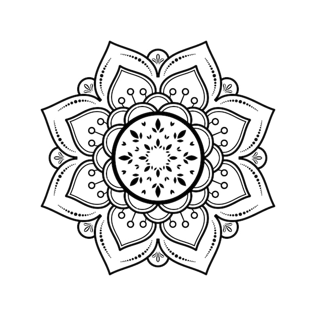 Mandala pattern design with hand drawn, Vector mandala Oriental pattern, Unique design with petal flower. Concept relax and meditation use for page logo book