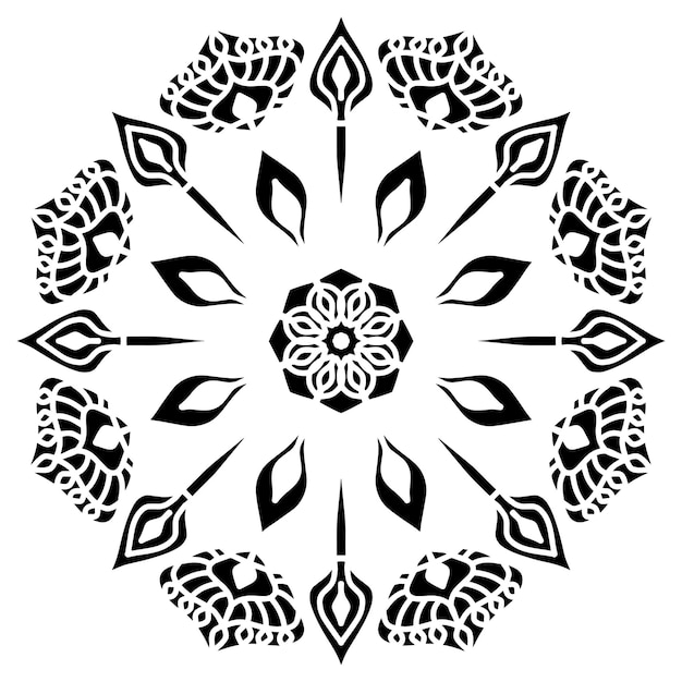 Mandala pattern stencil abstract floral ornament