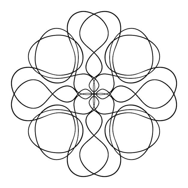 Mandala Pattern for Tile Symmetrical Doodle Linear