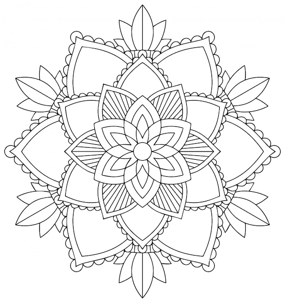 Vettore mandala pattern su sfondo bianco