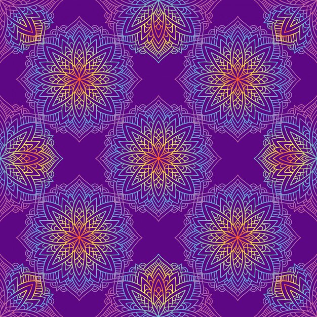 Mandala pattern with indian motifs.