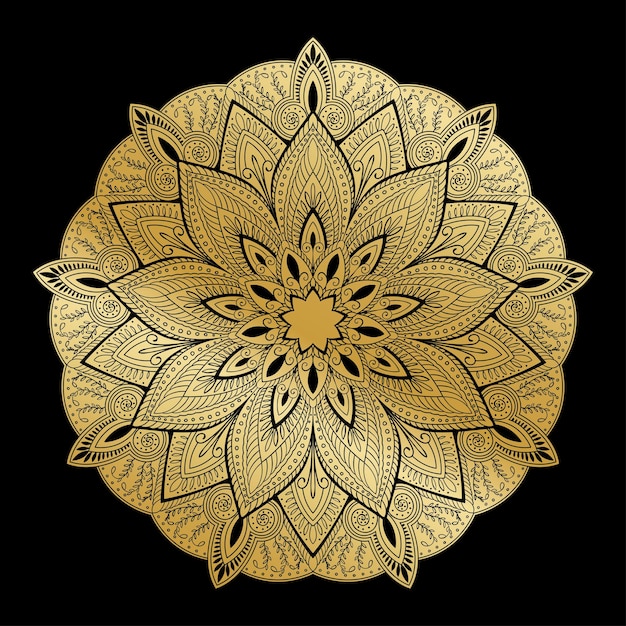 Mandala patternarabic vintage decorative ornamentmandala on black background