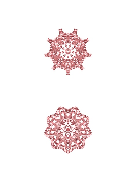 Mandala patterns design with red color vector template