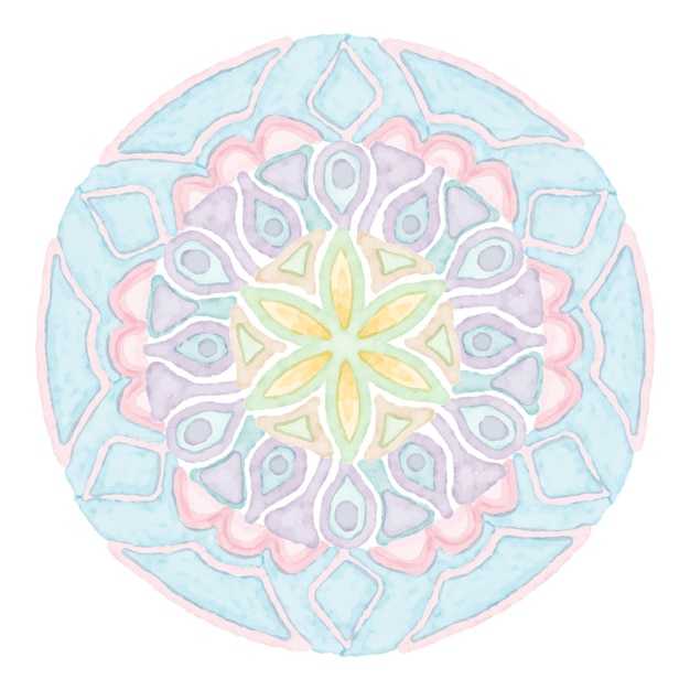 Mandala patterns on isolated background, Watercolor colorful mandala background vector.